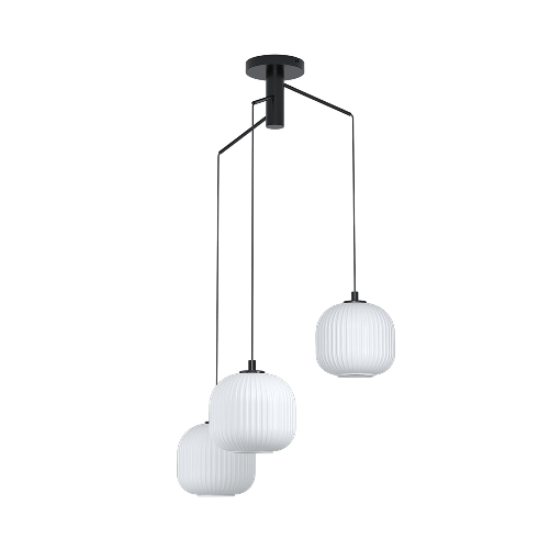 Eglo Lampadario Contemporaneo Mantunalle 3 Luci Pendenti Acciaio Nero EGLO Mantunalle lampada a sospensione Supporto rigido E27