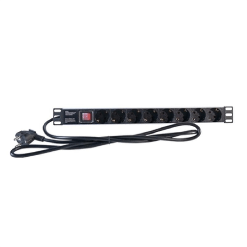 Multipresa 2LAN 19" con 8 interruttori Schuko
