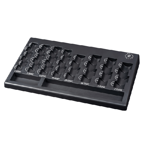 ITERNET Vassoio portamonete Euro 310x185x30mm nero in PP riciclata Iternet