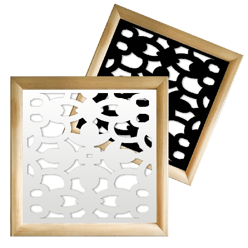 ANCHORAGE - Moduli Decorativi in Legno e PVC bianco / 47x94 cm