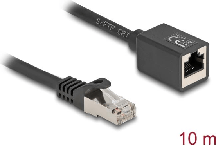 Delock Netzwerk Verlngerungskabel RJ45 Stecker zu Buchse Cat.6A S/FTP 10 m (90323)