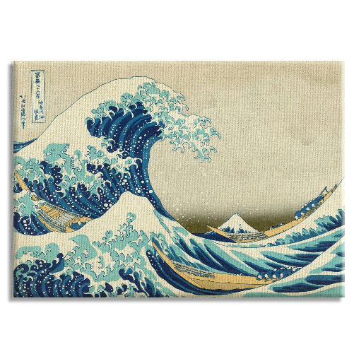 La grande onda di Kanagawa - Quadro Canvas su telaio in legno 100x70 cm