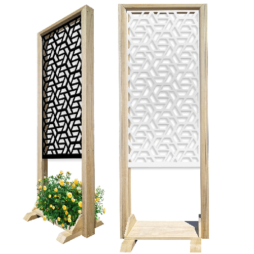 ROMBO - Separè - Paravento modulabile - 70x190cm - in Legno e PVC Nero