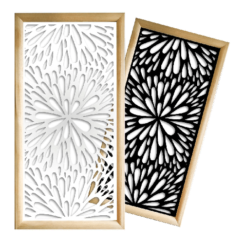SQUIRT - Moduli Decorativi in Legno e PVC bianco / 73x73 cm