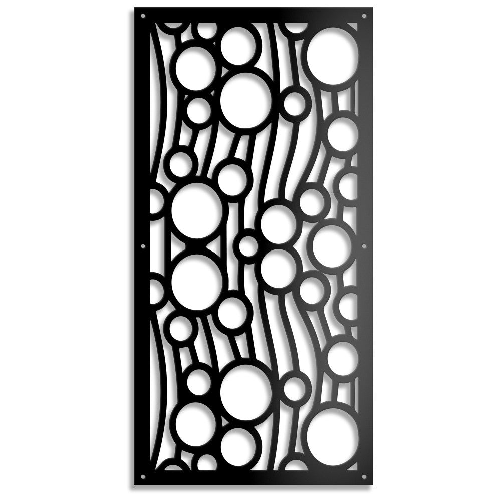 BOLLE - Quadro pannello in forex traforato con 1cm di spessore nero / 98x98 cm