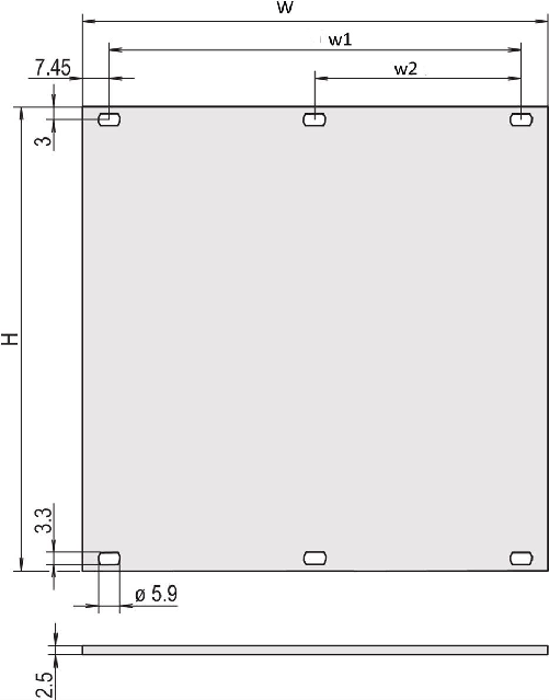 SCHROFF Frontplatten ungeschirmt - TEILFRONTPL.2HE 84TE EL/CHR (30847461)