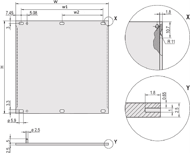 SCHROFF FRONT PANEL EMC 6U 84HP - Rack-Zubeh¶r - 6 HE (30846771)