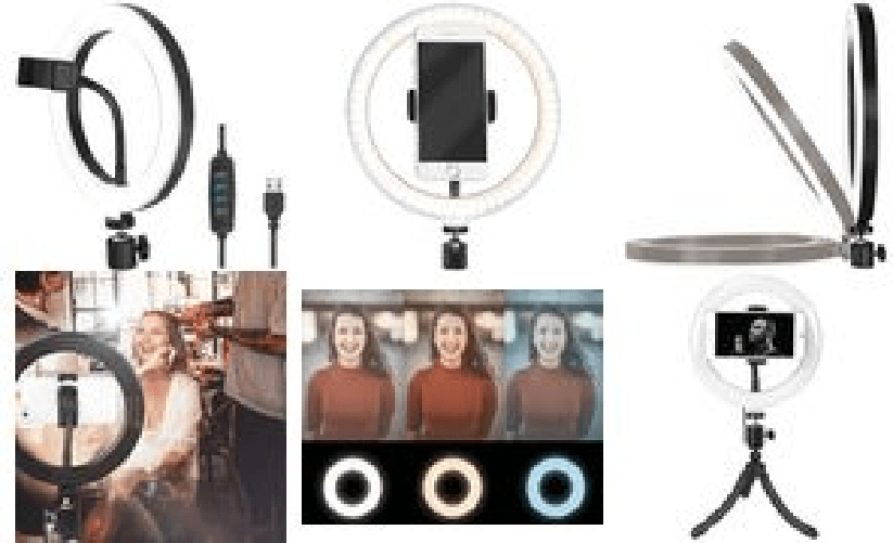 LogiLink Smartphone-Ringlicht, Durchmesser: 200 mm f¼r Smartphone von 10,16 cm - 17,78 cm (4" - 17