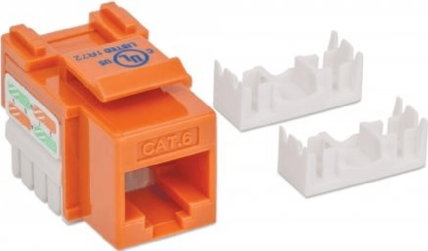 INTELLINET Cat6 Modularbuchse UTP, Keystone Jack, orange, ben¶tigt LSA-Auflegewerkzeug (210775)