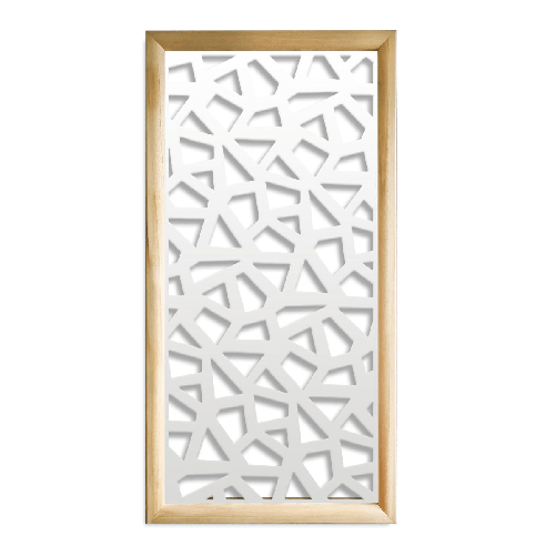 SEGMENTI - Moduli Decorativi in Legno e PVC bianco / 73x73 cm