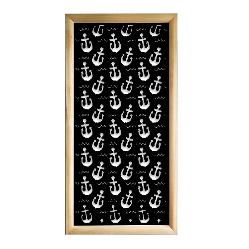 ANCHOR - Moduli Decorativi in Legno e PVC nero / 47x94 cm