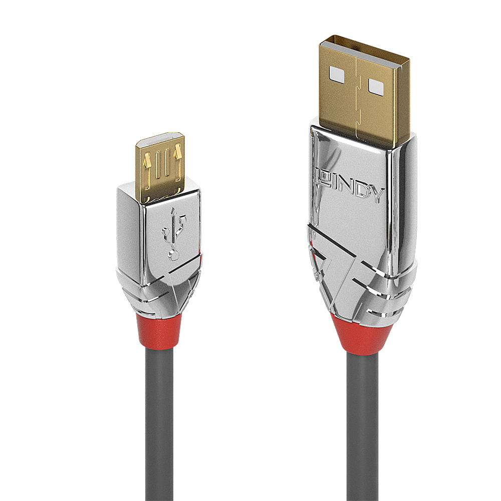 Lindy 36650 cavo USB 0,5 m USB 2.0 USB A Micro-USB B Grigio (0.5m USB 2.0 Type A to - Micro-B Cable, Cromo Line - Warran Lindy 36650 cavo USB USB 2.0