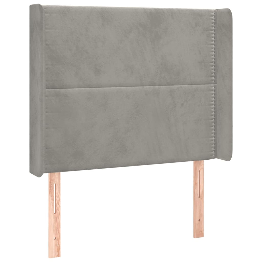 VidaXL Testiera ad Orecchio Grigio Chiaro 203x16x118/128 cm in Velluto VidaXL 3119506 testiera e pedana Grigio chiaro