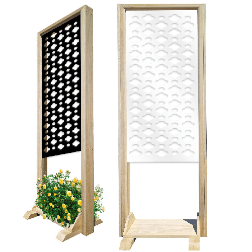 CLOUDS - Separè - Paravento modulabile - 70x190cm - in Legno e PVC Nero