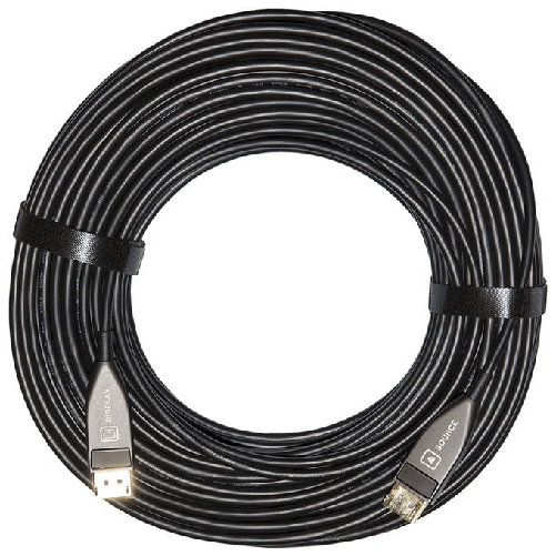 Link Cavo Aoc Fibra Ottica Ibrido Displayport 1.2 Contatti Dorati 50mt