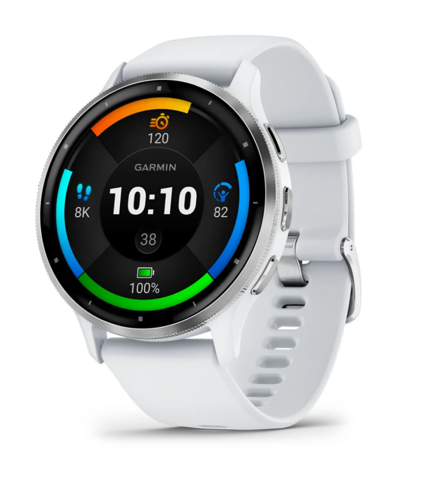 Garmin Venu 3 3,56 cm (1.4") AMOLED 45 mm Digitale 454 x 454 Pixel Touch screen Argento, Bianco Wi-Fi GPS (satellitare)