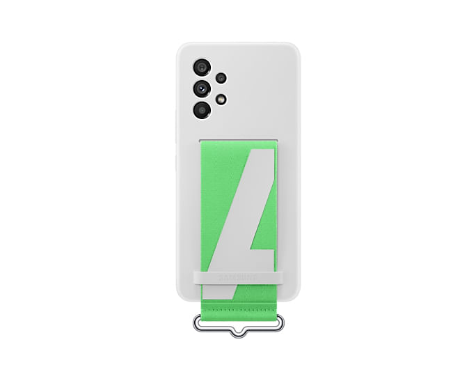 Samsung Silicone Cover with Strap per Galaxy A53 5G, Bianco (^SILICONE COVER WITH STRAP FOR A53 5) Samsung Silicone Cover with Strap per Galaxy A53 5G