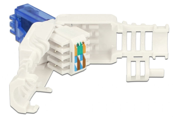 DeLOCK 86417 cavo di collegamento RJ-45 Blu Bianco (DeLOCK netvrk-konnektor) DeLOCK 86417 cavo di collegamento RJ-45 Blu, Bianco