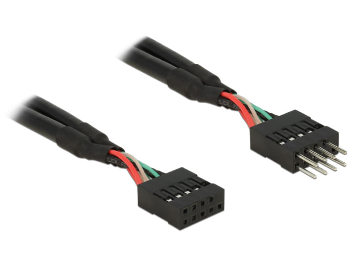 DeLOCK USB2.0 Pin Header - Internes USB-Kabel - 10-poliger USB-Header (M) - 10-poliger USB-Header (W) - 10cm (USB/USB2.0 DeLOCK 0.1m 2xUSB2.0 10p