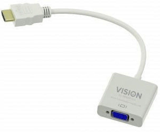 Vision TC-HDMIVGA cavo e adattatore video VGA [D-Sub] HDMI tipo A [Standard] Bianco (VISION Professional installation-gr Vision TC-HDMIVGA cavo e adat