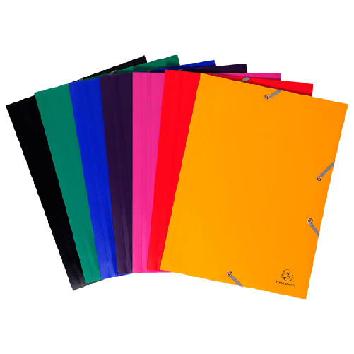 EXACOMPTA CARTELLA PPL CON ELASTICO 24x32CM MIX 7 COLORI EXACOMPTA