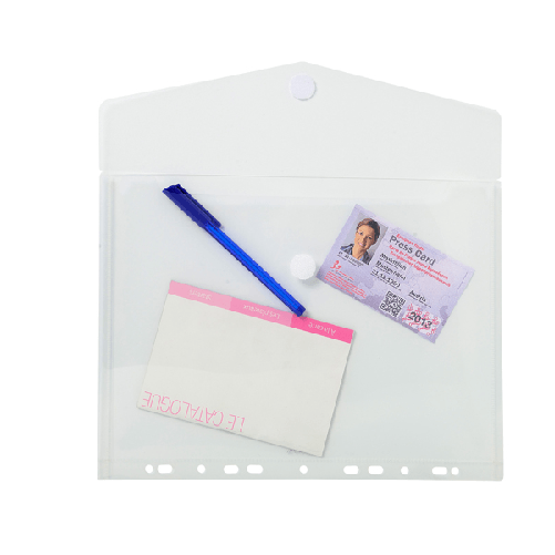 EXACOMPTA Busta forata c/chiusura in velcro in pp trasp. f.to 24x32cm per A4 Exacompta