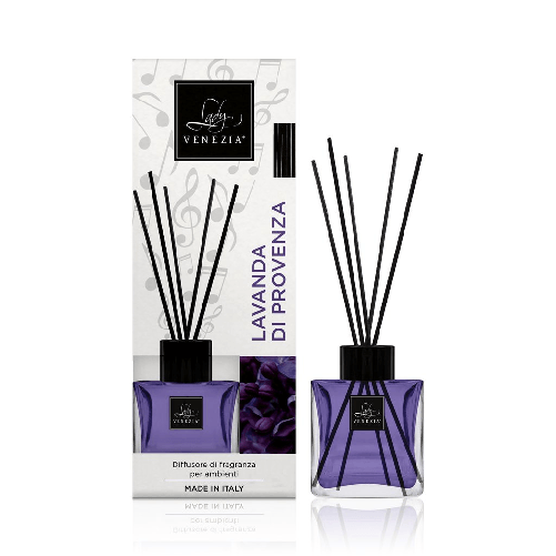 Lady Venezia Diffusore Ambiente "Cubo" con Bastoncini - Lavanda di Provenza 100ml Lady Venezia Lavanda di Provenza 100ml