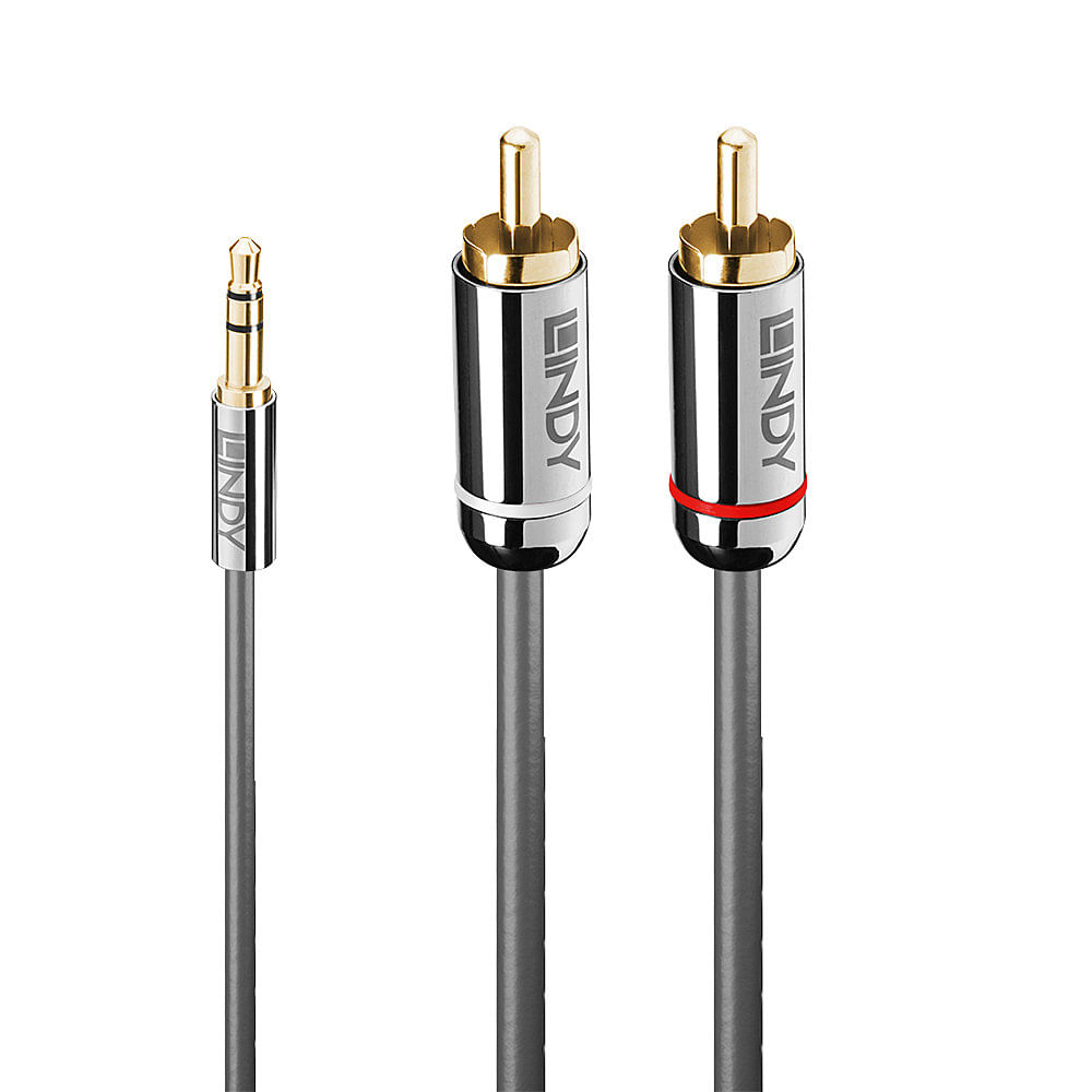 Lindy 35333 cavo audio 1 m 3.5mm 2 x RCA Antracite (1M Phono Audio Cable, Cromo - Line - Warranty: 120M) Lindy 35333 cavo audio 1 m 3.5mm 2 x RCA Antr