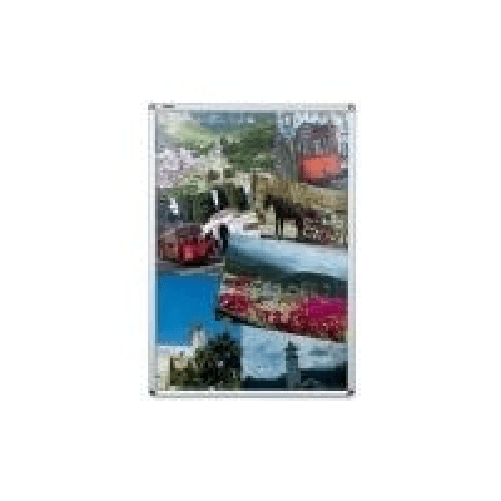 FRANKEN Plakatrahmen DIN A4, 25 mm Rahmenprofil silbereloxierter Aluminium-Klapprahmen, Kunststoffecken (BS0701) Franken BS0701 placchetta da muro 240