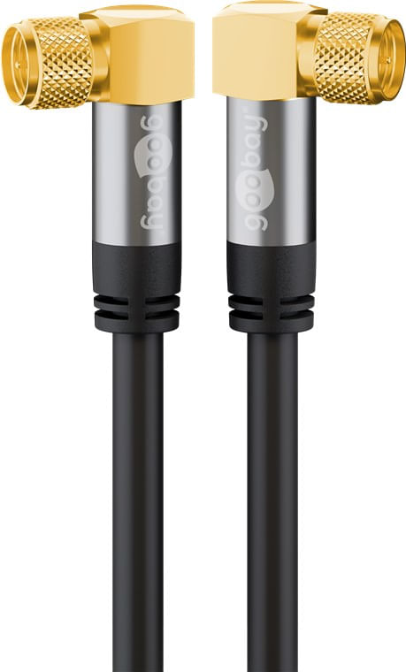 Goobay Wentronic goobay - Antennenkabel - F-Stecker (M) gewinkelt bis F-Stecker (M) gewinkelt - 10 m - 4 Goobay 70589 cavo coassiale 10 m F Nero
