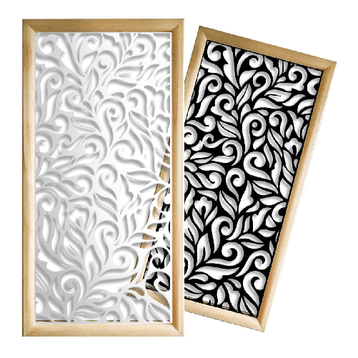 DECOR - Moduli Decorativi in Legno e PVC nero / 48x48 cm
