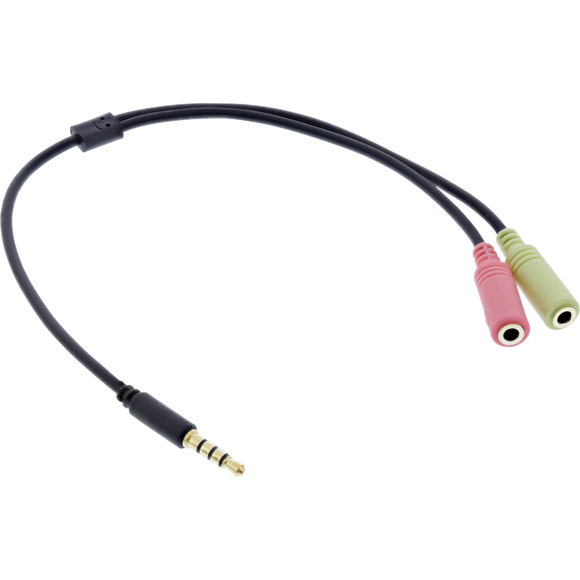 InLine Cavo adattatore per cuffia - spina da 3,5 mm a presa 2x3,5 mm - nero - 2 m InLine Cavo Audio Y, Jack 3,5mm M a 2x Jack 3,5mm F, 4pin CTIA, 2m,