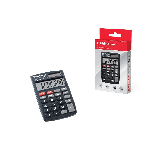 Calcolatrice elettronica Erichkrause a 8 cifre - Schermo LCD a 8 cifre - Funzioni di calcolo avanzate - Memoria - Batter