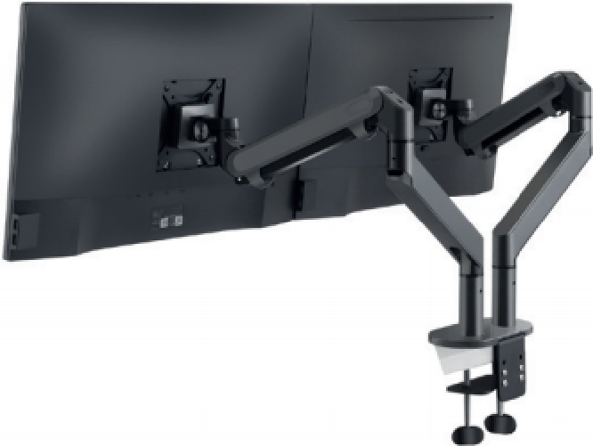 Hagor 8716 supporto da tavolo per Tv a schermo piatto 68,6 cm [27] Morsa Nero (HA GAS LIFT ARM MEDIUM DUAL - MONITOR TAB Hagor 8716 supporto da tavolo