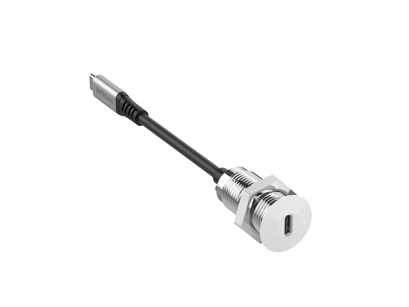 Vivolink PROUSBCMF0.3SOCKET-W cavo USB 0,3 m USB 3.2 Gen 2 [3.1 Gen 2] USB C Bianco (USB-C Desk socket white with - 0,3m Vivolink PROUSBCMF0.3SOCKET-W