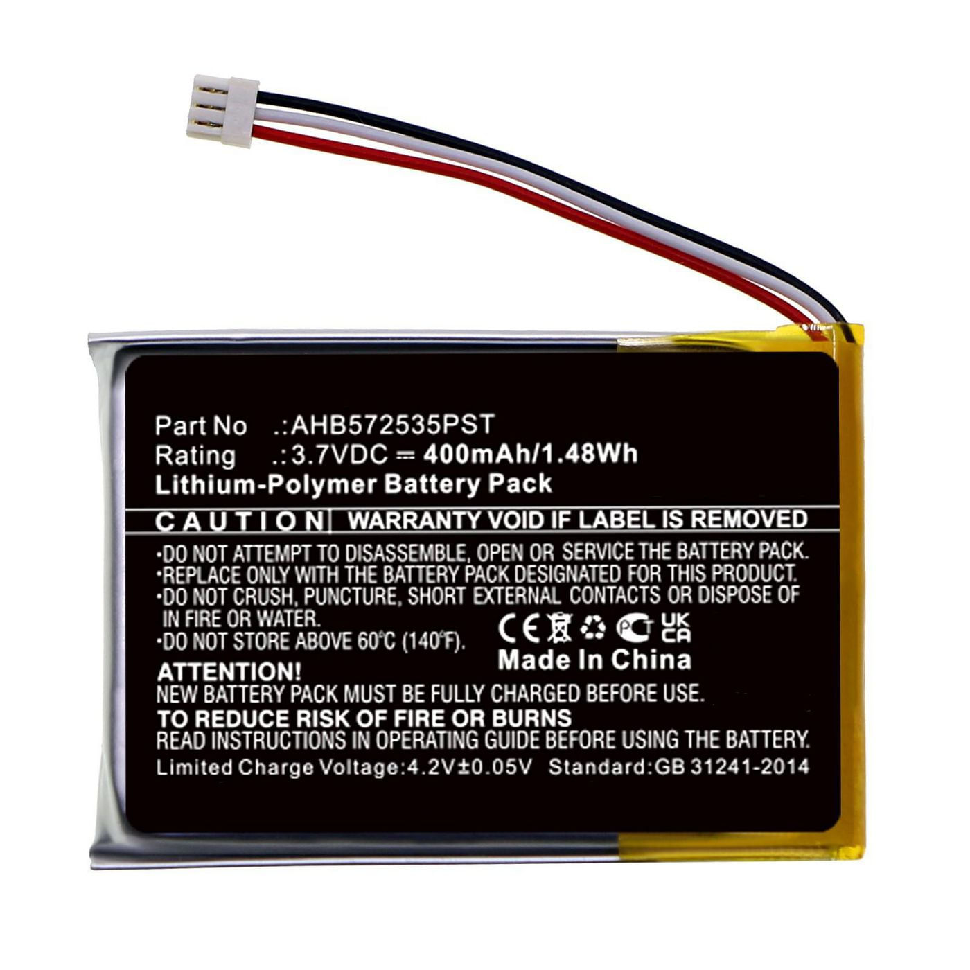 CoreParts MBXWHS-BA185 accessorio per cuffia Batteria (Battery for Wireless Headset - 1.48 Wh Li-Pol 3.7V 400mAh - Black CoreParts MBXWHS-BA185 access