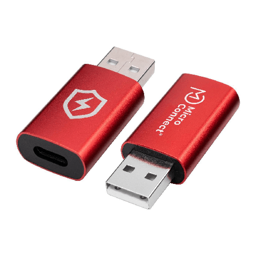 Microconnect MC-ACADAP-SC adattatore per inversione del genere dei cavi USB A USB C Rosso (Safe Charge USB-A to C Data - Microconnect MC-ACADAP-SC ada