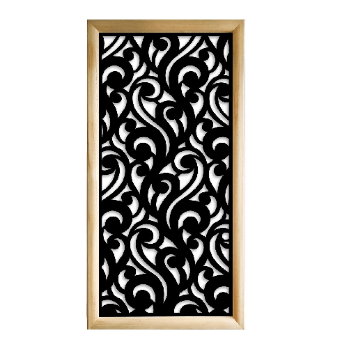CURL - Moduli Decorativi in Legno e PVC bianco / 73x148 cm