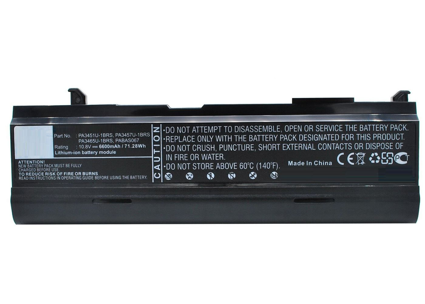 CoreParts MBXTO-BA0053 ricambio per laptop Batteria (Laptop Battery for Toshiba - 71WH 9Cell Li-ion 10.8V 6.6Ah - Black, CoreParts MBXTO-BA0053 ricamb