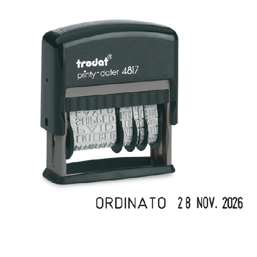 TRODAT Timbro Printy Eco 4817 DATARIO+ POLINOMIO 3,8mm autoinchiostrante TRODAT