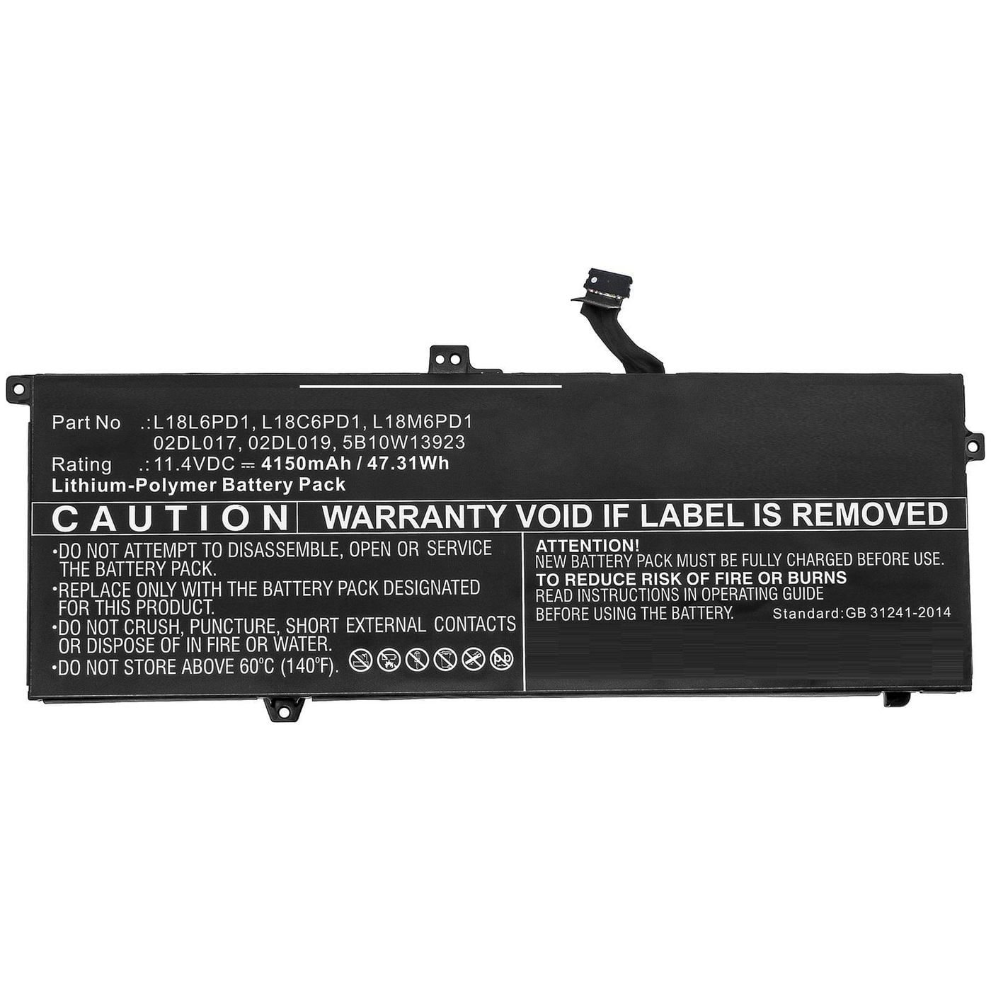 CoreParts MBXLE-BA0281 ricambio per laptop Batteria (Laptop Battery for Lenovo - 44.5Wh Li-Pol 11.4V 3900mAh - Black, 44 CoreParts MBXLE-BA0281 ricamb