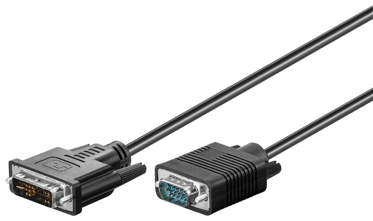 Microconnect 50991 cavo e adattatore video 3 m DVI-I VGA [D-Sub] Nero (Full HD DVI-I/VGA Cable 3m - DVI-I 12+5 Male - VG Goobay 50991 cavo e adattator