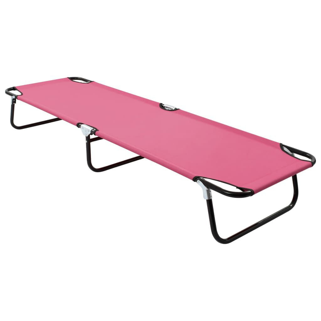 VidaXL 310349 sedia da esterno Salone Seduta imbottita Oxford, Cloruro di polivinile (PVC), Acciaio Rosa