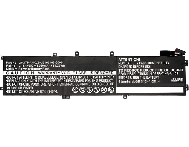 CoreParts MBXDE-BA0090 ricambio per laptop Batteria (Laptop Battery for Dell 83Wh - Li-Pol 11.4V 7300mAh Black, - 83Wh L CoreParts MBXDE-BA0090 ricamb