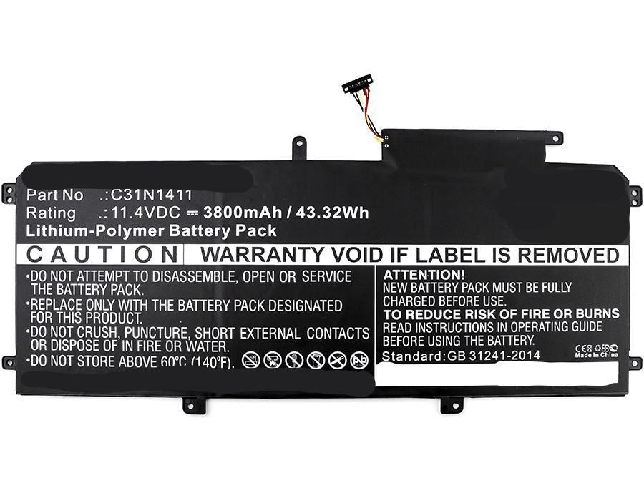 CoreParts MBXAS-BA0115 ricambio per laptop Batteria (Laptop Battery for Asus 42Wh - Li-Pol 11.55V 3610mAh Black, - 42Wh CoreParts MBXAS-BA0115 ricambi