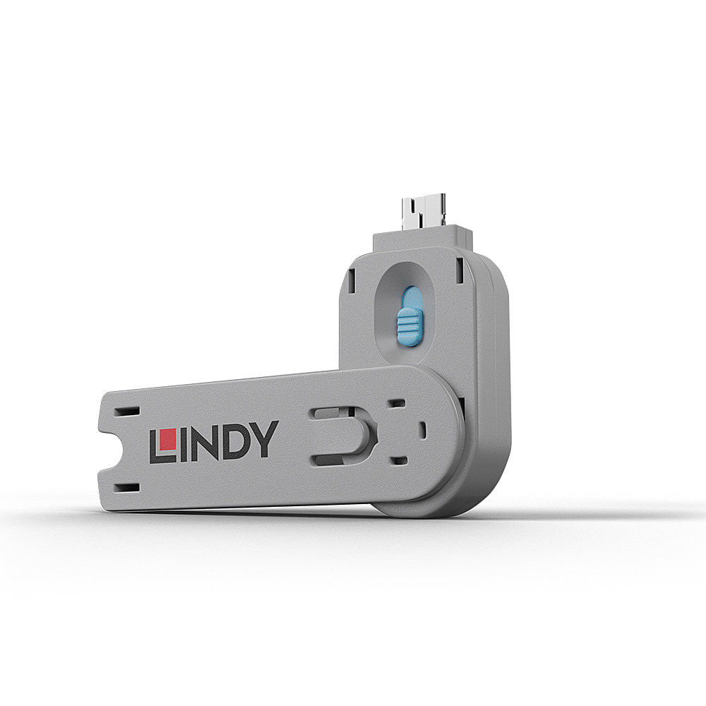 Lindy 40622 clip sicura Chiave bloccaporta USB tipo A Blu Acrilonitrile butadiene stirene (ABS) 1 pz Lindy 40622 clip sicura Chiave bloccaporta USB ti