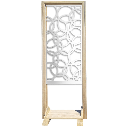 CERCHI SMALL - Separè - Paravento modulabile - 70x190cm - in Legno e PVC nero