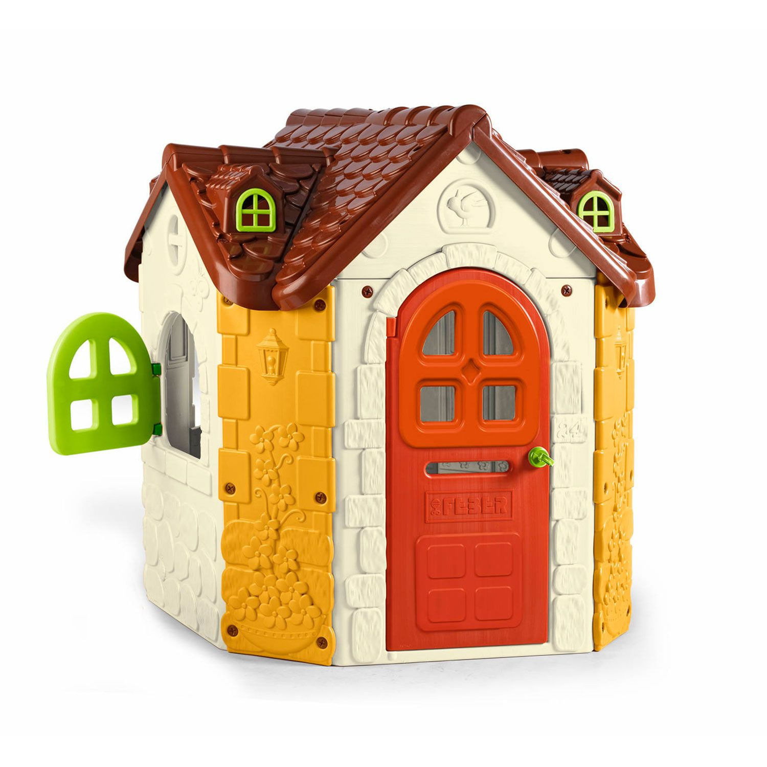 Feber 800010962 Casetta da Gioco Spaziosa con Porta a Chiave Girevole e Finestre Apribili FEBER 800010962 casa giocattolo
