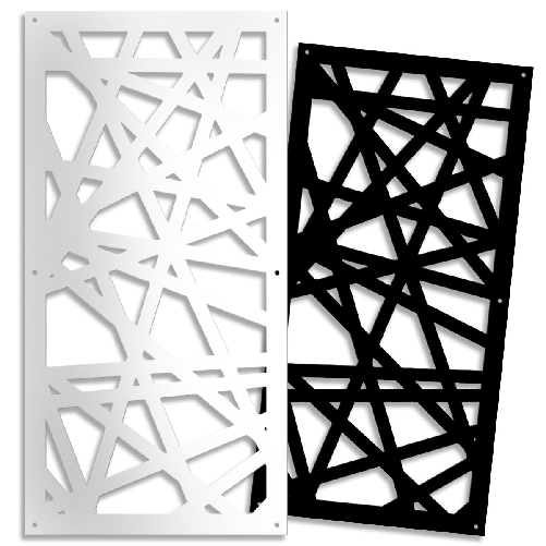 DIAGONAL MEDIUM - Pannello traforato in PVC - 10mm di spessore bianco / 98x198 cm