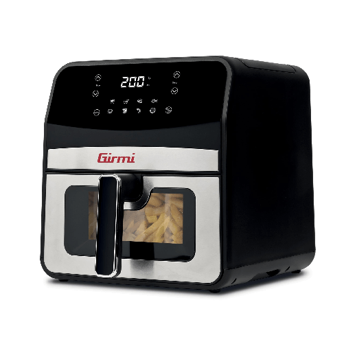 Girmi FG85 friggitrice Singolo 6,5 L Indipendente 1800 W Friggitrice ad aria calda Nero, Acciaio inox